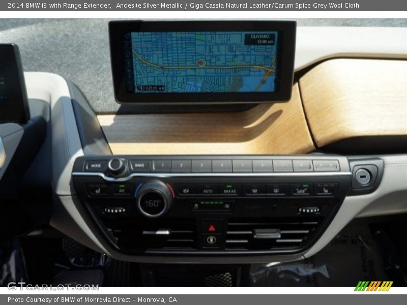 Andesite Silver Metallic / Giga Cassia Natural Leather/Carum Spice Grey Wool Cloth 2014 BMW i3 with Range Extender