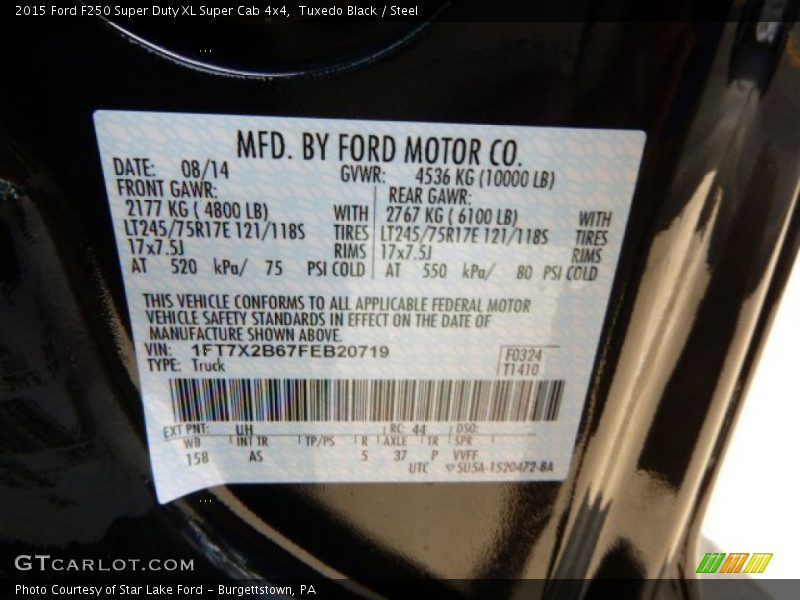 Tuxedo Black / Steel 2015 Ford F250 Super Duty XL Super Cab 4x4