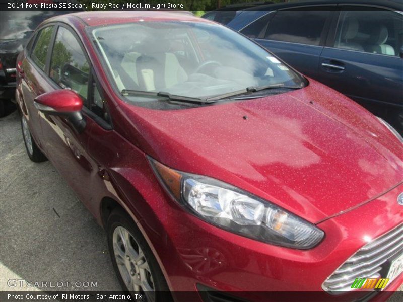 Ruby Red / Medium Light Stone 2014 Ford Fiesta SE Sedan