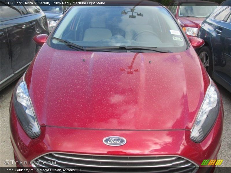 Ruby Red / Medium Light Stone 2014 Ford Fiesta SE Sedan