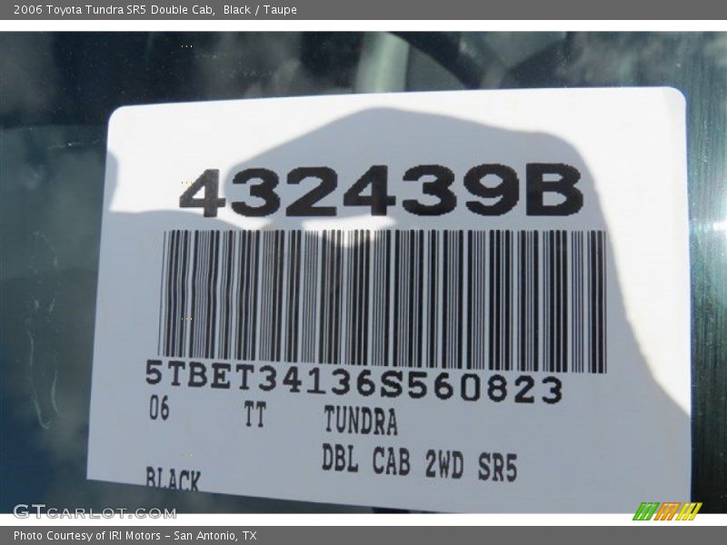 Black / Taupe 2006 Toyota Tundra SR5 Double Cab