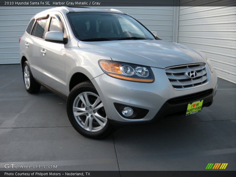 Harbor Gray Metallic / Gray 2010 Hyundai Santa Fe SE