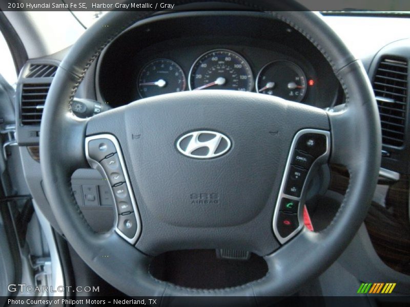 Harbor Gray Metallic / Gray 2010 Hyundai Santa Fe SE