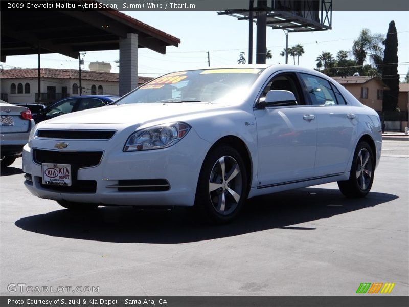 Summit White / Titanium 2009 Chevrolet Malibu Hybrid Sedan