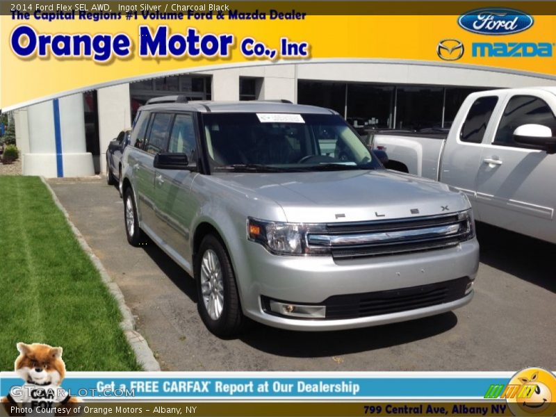 Ingot Silver / Charcoal Black 2014 Ford Flex SEL AWD