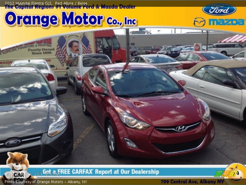 Red Allure / Beige 2012 Hyundai Elantra GLS