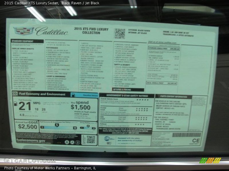  2015 XTS Luxury Sedan Window Sticker