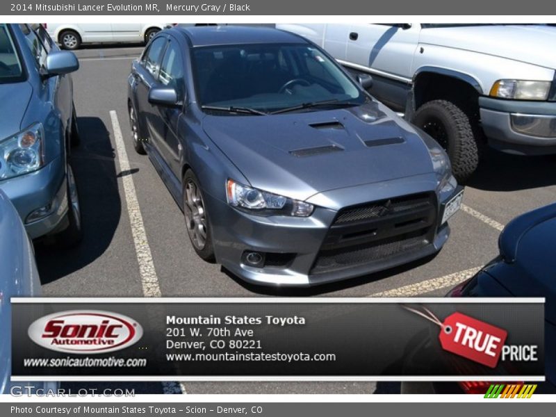 Mercury Gray / Black 2014 Mitsubishi Lancer Evolution MR