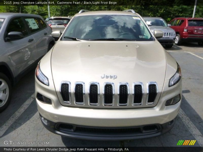Cashmere Pearl / Black/Light Frost Beige 2015 Jeep Cherokee Latitude 4x4