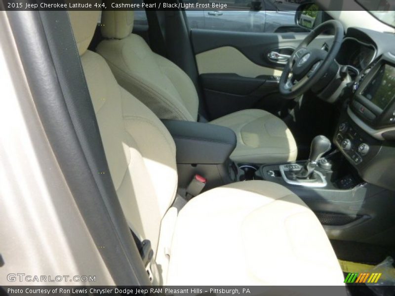 Cashmere Pearl / Black/Light Frost Beige 2015 Jeep Cherokee Latitude 4x4