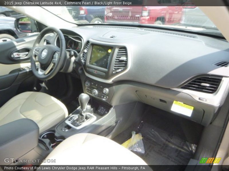 Cashmere Pearl / Black/Light Frost Beige 2015 Jeep Cherokee Latitude 4x4