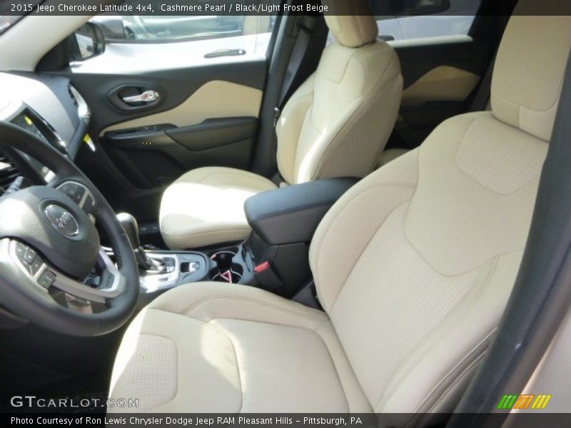 Cashmere Pearl / Black/Light Frost Beige 2015 Jeep Cherokee Latitude 4x4