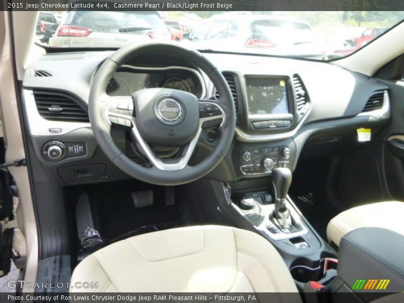 Cashmere Pearl / Black/Light Frost Beige 2015 Jeep Cherokee Latitude 4x4