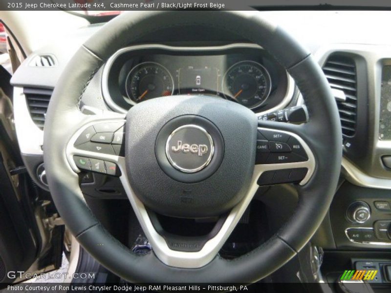 Cashmere Pearl / Black/Light Frost Beige 2015 Jeep Cherokee Latitude 4x4