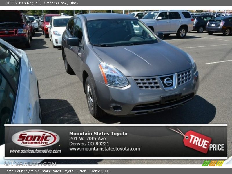 Gotham Gray / Black 2010 Nissan Rogue S