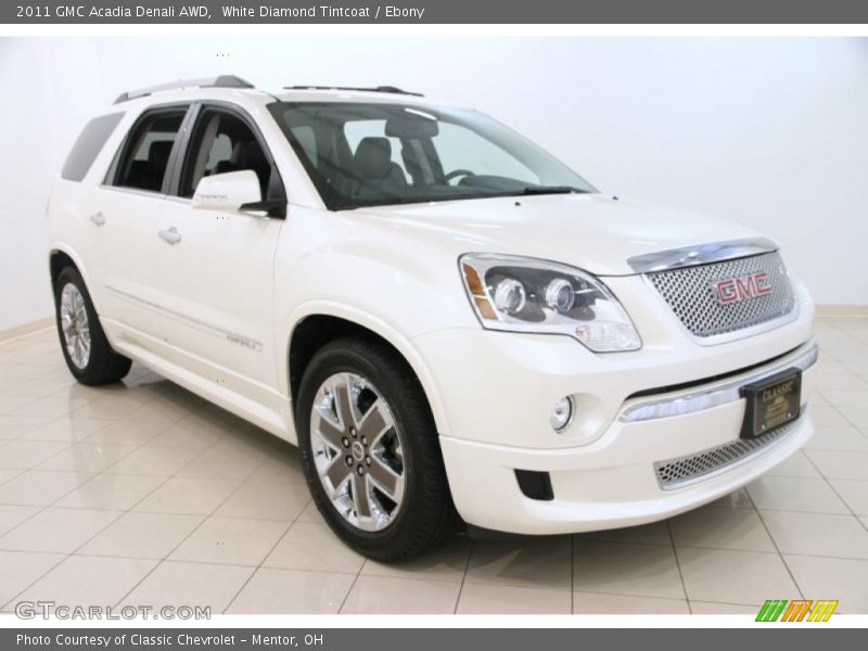 White Diamond Tintcoat / Ebony 2011 GMC Acadia Denali AWD