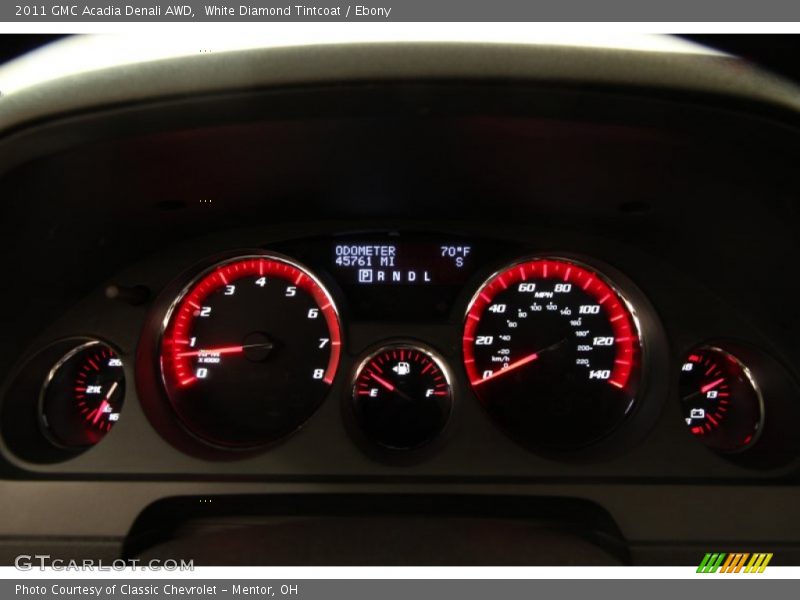 White Diamond Tintcoat / Ebony 2011 GMC Acadia Denali AWD