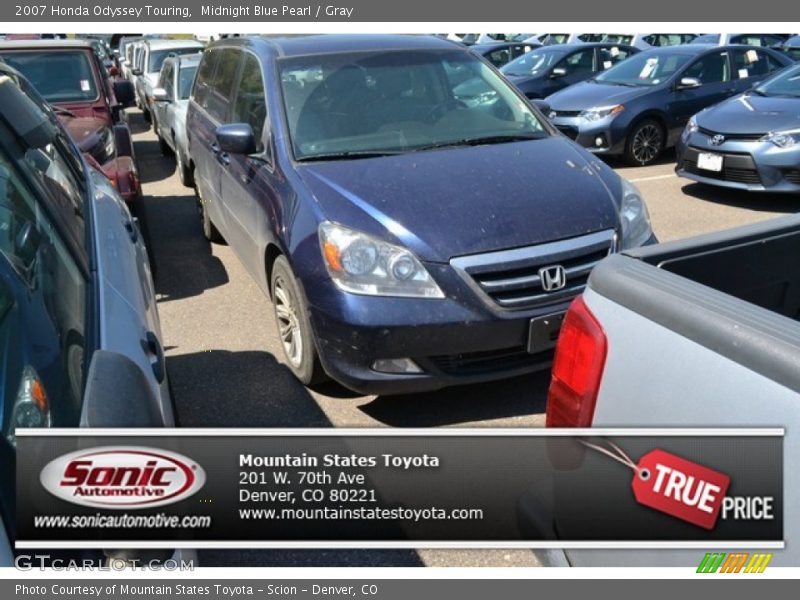 Midnight Blue Pearl / Gray 2007 Honda Odyssey Touring