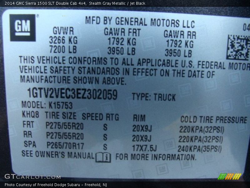 Stealth Gray Metallic / Jet Black 2014 GMC Sierra 1500 SLT Double Cab 4x4