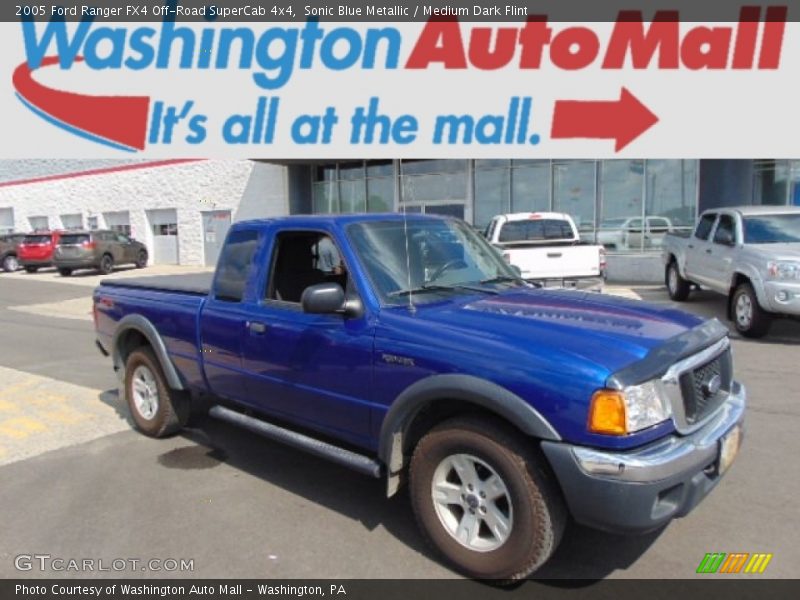 Sonic Blue Metallic / Medium Dark Flint 2005 Ford Ranger FX4 Off-Road SuperCab 4x4