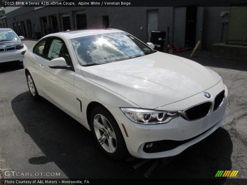 Alpine White / Venetian Beige 2015 BMW 4 Series 428i xDrive Coupe