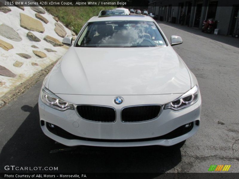 Alpine White / Venetian Beige 2015 BMW 4 Series 428i xDrive Coupe