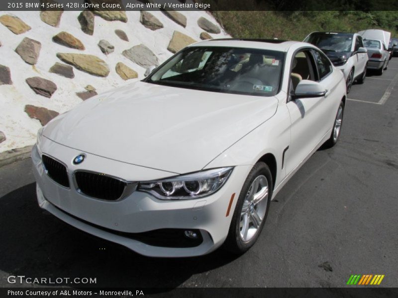 Alpine White / Venetian Beige 2015 BMW 4 Series 428i xDrive Coupe