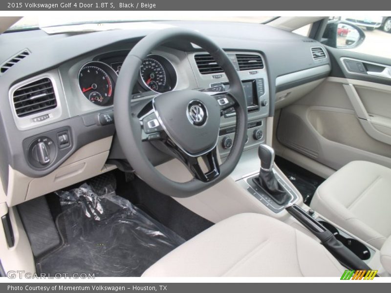 Black / Beige 2015 Volkswagen Golf 4 Door 1.8T S