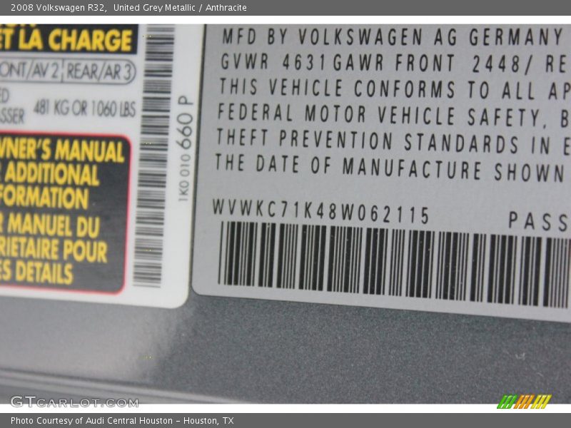 United Grey Metallic / Anthracite 2008 Volkswagen R32