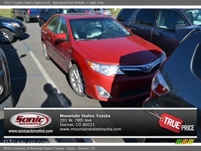 Barcelona Red Metallic / Light Gray 2013 Toyota Camry Hybrid XLE