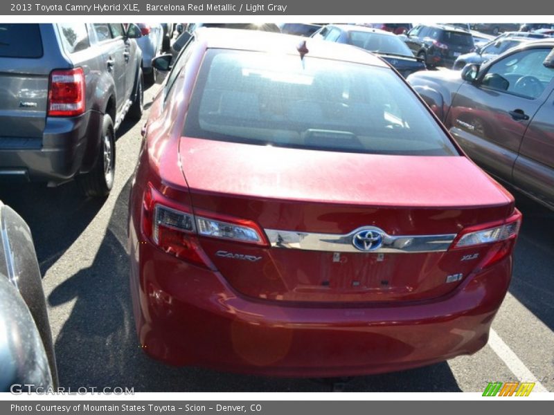 Barcelona Red Metallic / Light Gray 2013 Toyota Camry Hybrid XLE