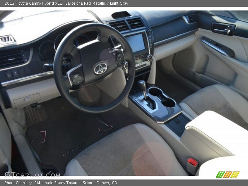 Barcelona Red Metallic / Light Gray 2013 Toyota Camry Hybrid XLE