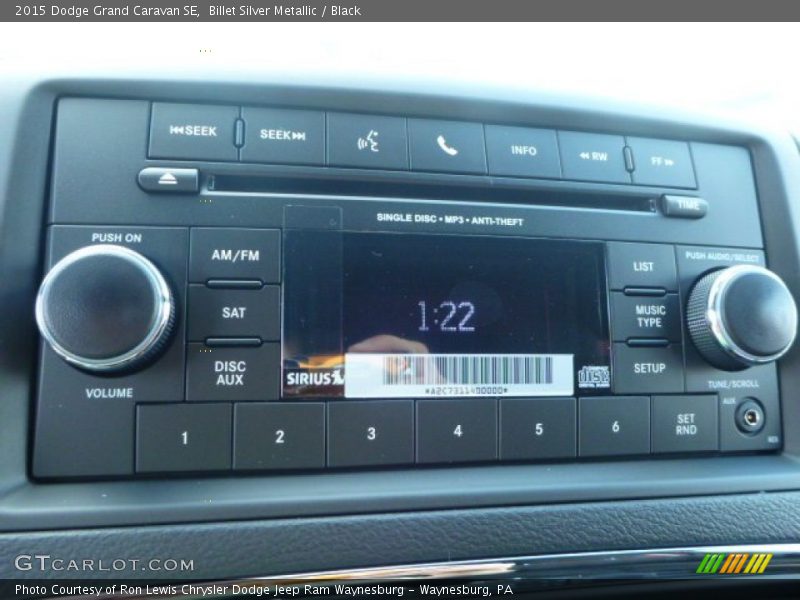 Billet Silver Metallic / Black 2015 Dodge Grand Caravan SE