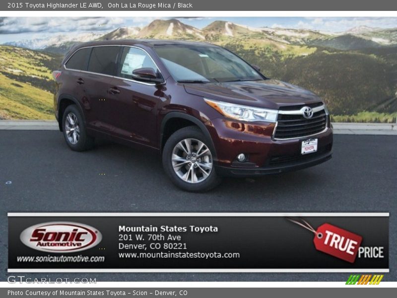 Ooh La La Rouge Mica / Black 2015 Toyota Highlander LE AWD