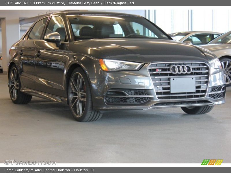 Daytona Gray Pearl / Black/Magma Red 2015 Audi A3 2.0 Premium quattro