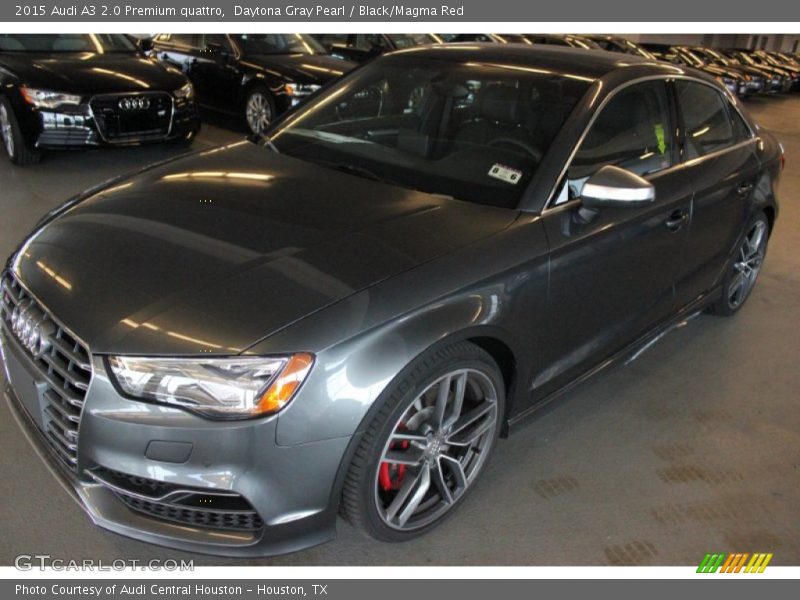 Daytona Gray Pearl / Black/Magma Red 2015 Audi A3 2.0 Premium quattro