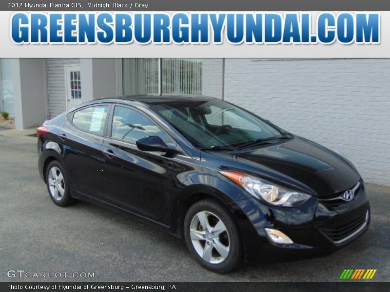 Midnight Black / Gray 2012 Hyundai Elantra GLS