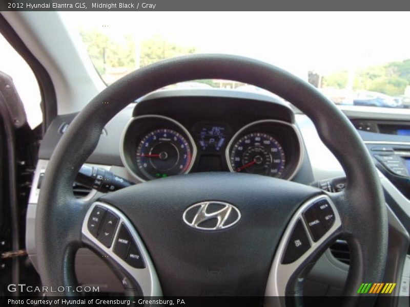 Midnight Black / Gray 2012 Hyundai Elantra GLS