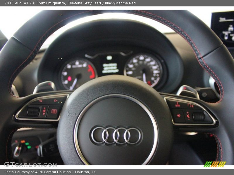 Daytona Gray Pearl / Black/Magma Red 2015 Audi A3 2.0 Premium quattro
