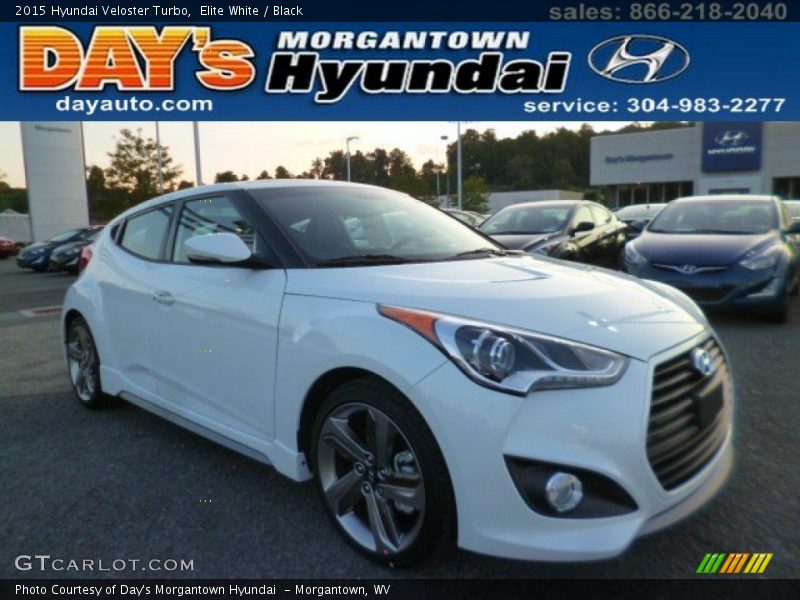 Elite White / Black 2015 Hyundai Veloster Turbo