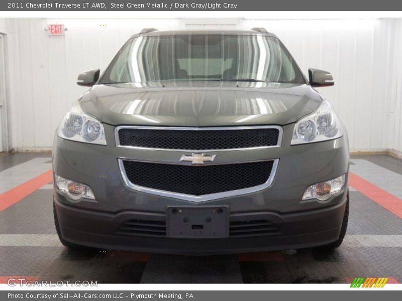 Steel Green Metallic / Dark Gray/Light Gray 2011 Chevrolet Traverse LT AWD