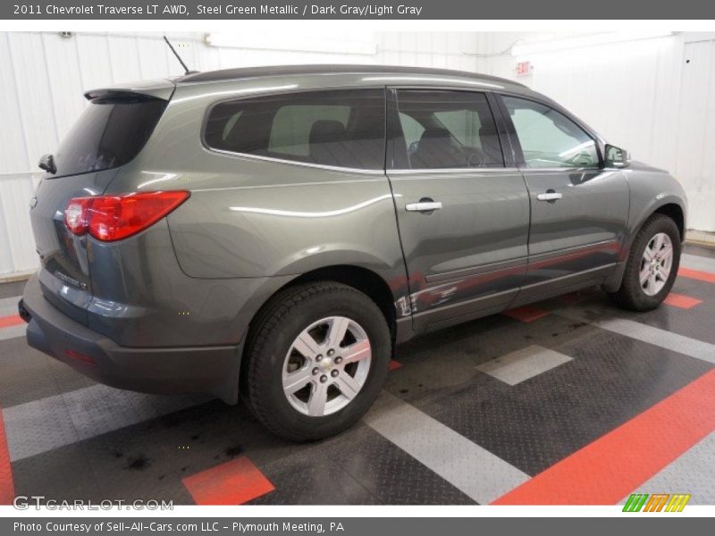 Steel Green Metallic / Dark Gray/Light Gray 2011 Chevrolet Traverse LT AWD