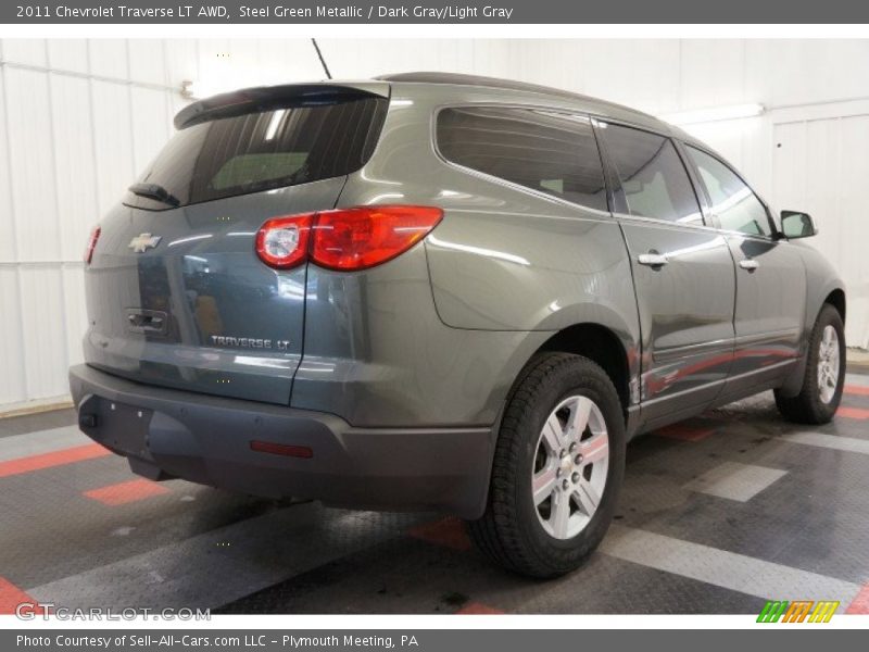 Steel Green Metallic / Dark Gray/Light Gray 2011 Chevrolet Traverse LT AWD