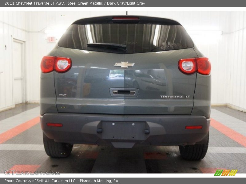 Steel Green Metallic / Dark Gray/Light Gray 2011 Chevrolet Traverse LT AWD