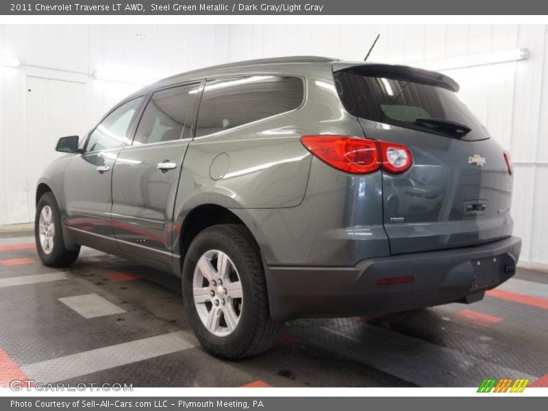 Steel Green Metallic / Dark Gray/Light Gray 2011 Chevrolet Traverse LT AWD