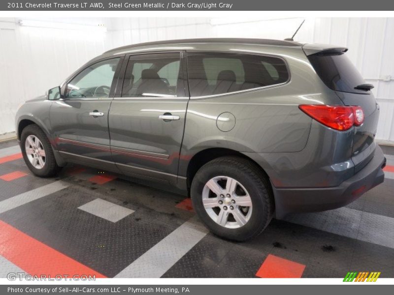 Steel Green Metallic / Dark Gray/Light Gray 2011 Chevrolet Traverse LT AWD