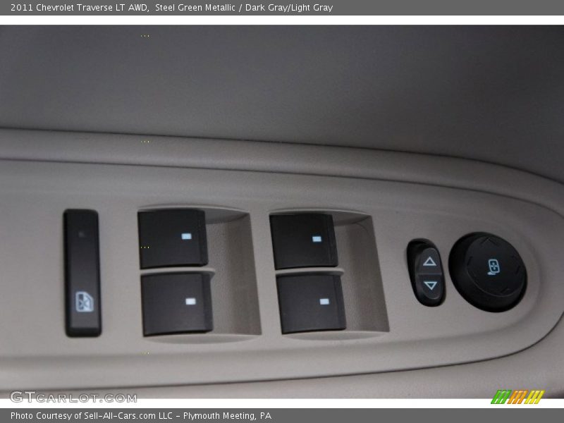 Steel Green Metallic / Dark Gray/Light Gray 2011 Chevrolet Traverse LT AWD