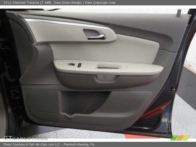 Steel Green Metallic / Dark Gray/Light Gray 2011 Chevrolet Traverse LT AWD
