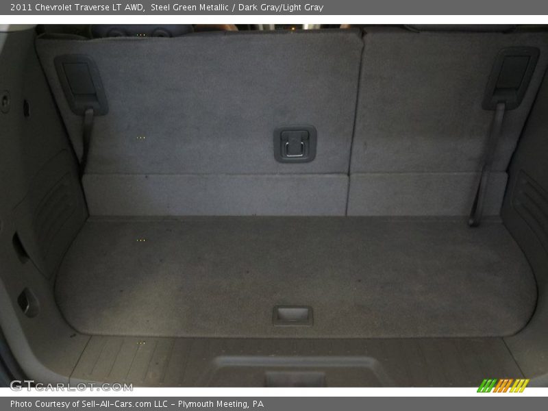 Steel Green Metallic / Dark Gray/Light Gray 2011 Chevrolet Traverse LT AWD