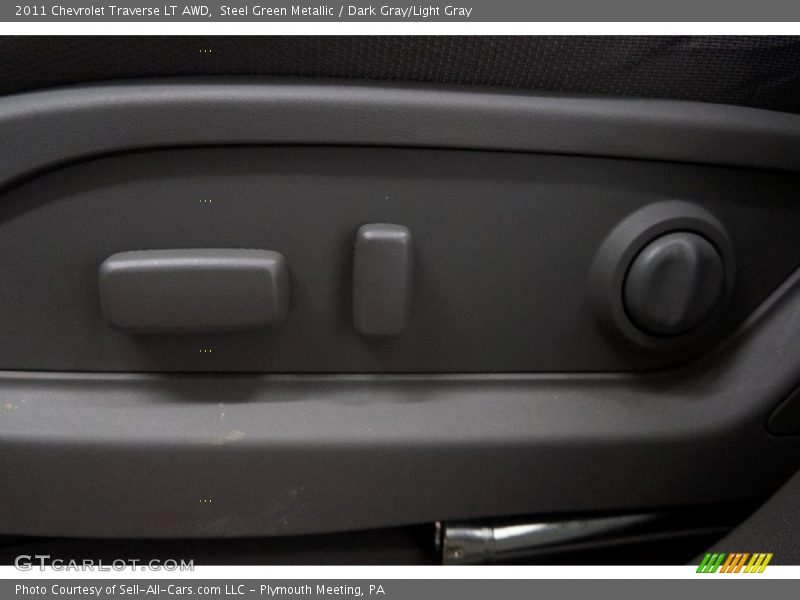 Steel Green Metallic / Dark Gray/Light Gray 2011 Chevrolet Traverse LT AWD